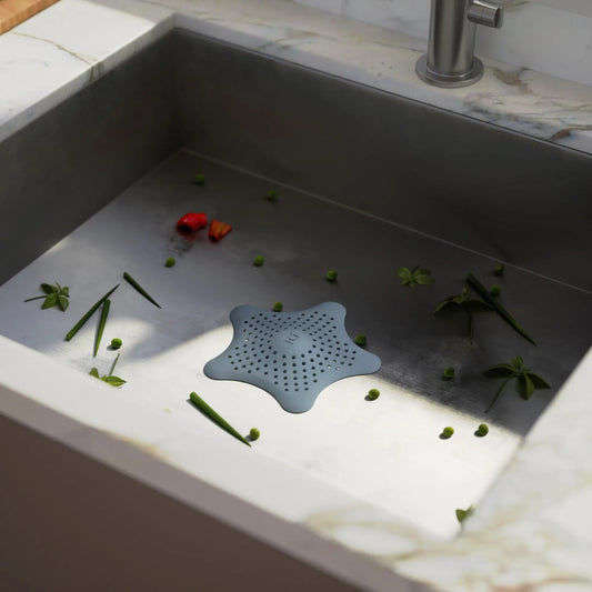 Umbra Starfish Hair Catcher & Drain Protector with Suction Cover Set Shower Silicone Bathtub Bathroom Accessory Flexible Water-Resistant Easy Install