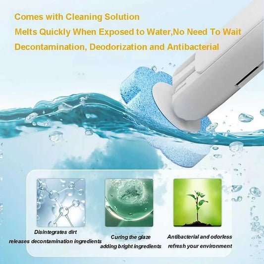 Wall Mounted Toilet Brush Set, 1 Set Toilet Brush with 18Disposable Replacement Brush Head & Holder, Bathroom Cleaning Tool Kit