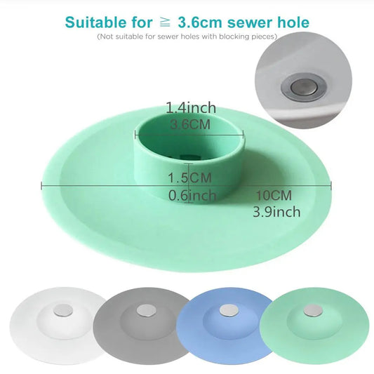 Shower Drain Stopper, 1 Count Silicone Shower Drain Cover, Random Color Bathroom Sink Drain Stopper for Bathtub, Bathroom Shower Equipment, Bathroom Accessories, Home Essentials, Bathroom Necessities