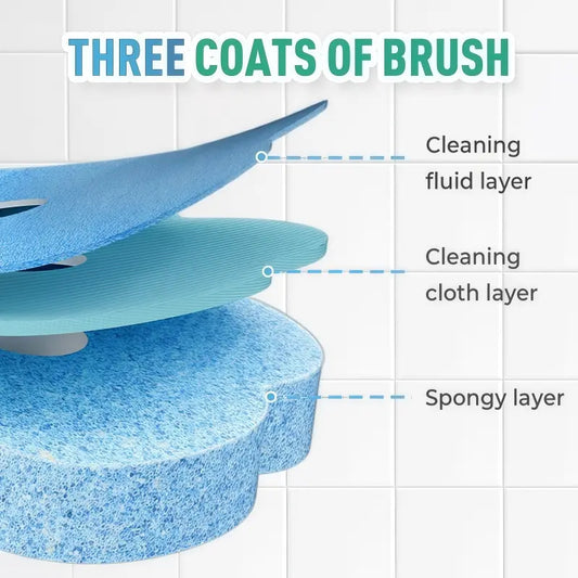 Plastic Disposable Toilet Brush - Toilet Cleaning System Bathroom Accessory, Flip-Lid Hygienic Contactless Use, Quick-Release Head for Edge/Corner Reach, Space-Saving Compact Storage; Optional Bundle or Separate Replacement Sponge Heads Available