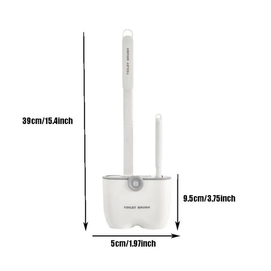 Silicone Toilet Brush Set, No Dead Angles Long Handle Toilet Cleaner, with Storage Base, Bathroom Cleaning Tool, Easy to Use, Toilet Brush with Holder