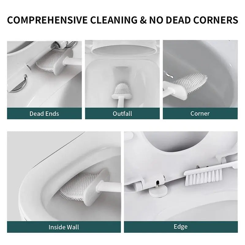 Toilet Brush with Holder, 1 Set Toilet Bowl Cleaning Brush, Multi-function Durable Toilet Cleaning Tool, Home Essentials, Bathroom Gadgets, Household Cleaning Tools Supplies, Bathroom Accessories, Bathroom Brush Cleaner