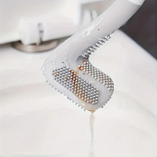 1pc Flexible Toilet Brush with Long Handle And 360 Degree Rotation - Wall Mounted Design for Easy And Effective Bathroom Cleaning