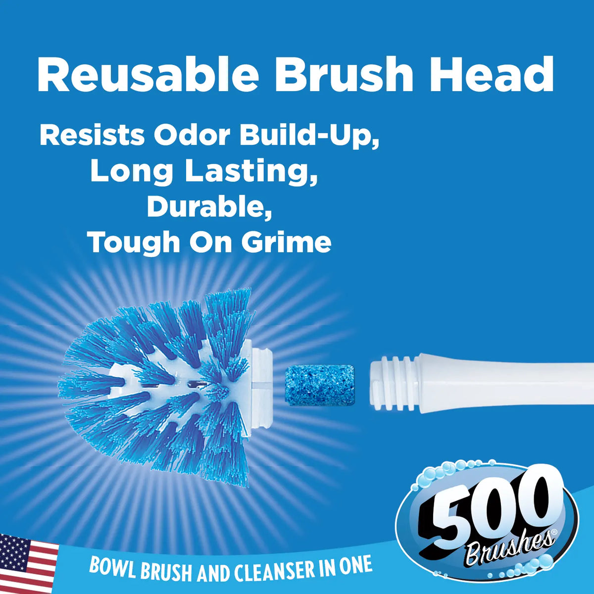 Lola 500 Brushes Long Lasting Toilet Brush, Refillable Cleaning Capsule, Lasts up to 1 month per capsule