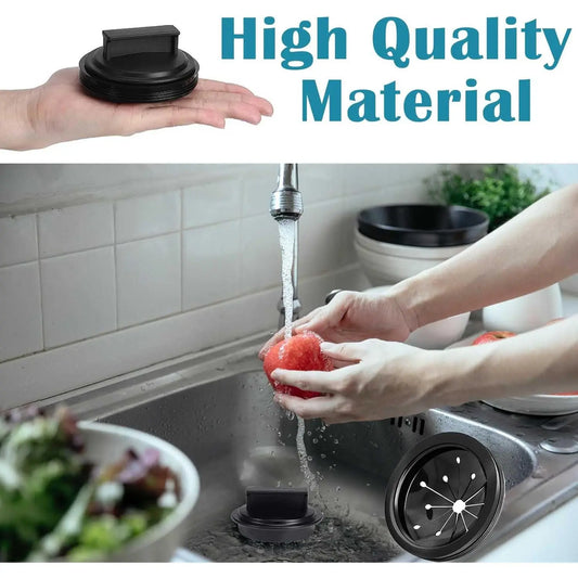 Multi-Function EPDM Synthetic Rubber Garbage Disposal Splash Guard & Sink Stopper - 3-1/8 in Durable Resistance Drain Plug Cover, Modern Whirlaway Replacement Part for Kitchen Sinks