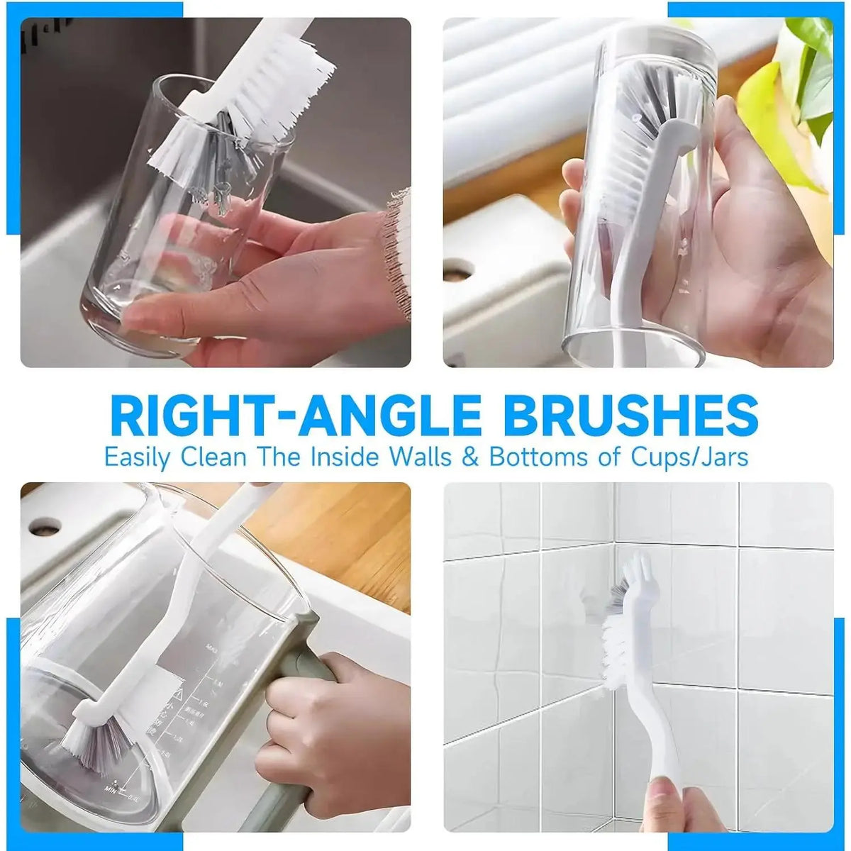 V-Shape Grout Crevice Cleaning Brush Set Pack, Hard Bristle Scrub Brushes for Deep Gap Cleaning, Household Items for Bathroom, Kitchen Use