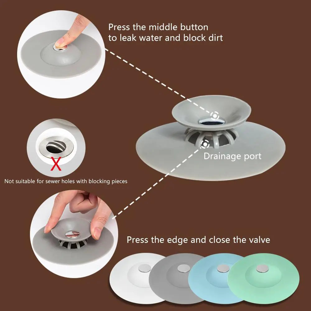 Shower Drain Stopper, 1 Count Silicone Shower Drain Cover, Random Color Bathroom Sink Drain Stopper for Bathtub, Bathroom Shower Equipment, Bathroom Accessories, Home Essentials, Bathroom Necessities