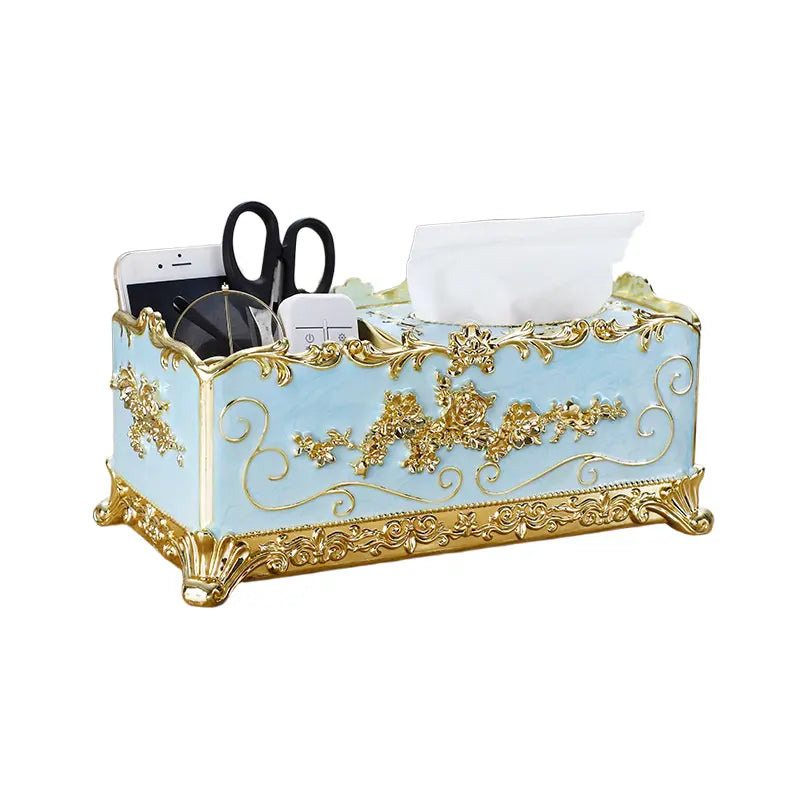Jecoupoon Premium Plastic Decorative Tissue Box Cover - Classic American Luxury Dispenser for Home, Restaurant Coffee Tables