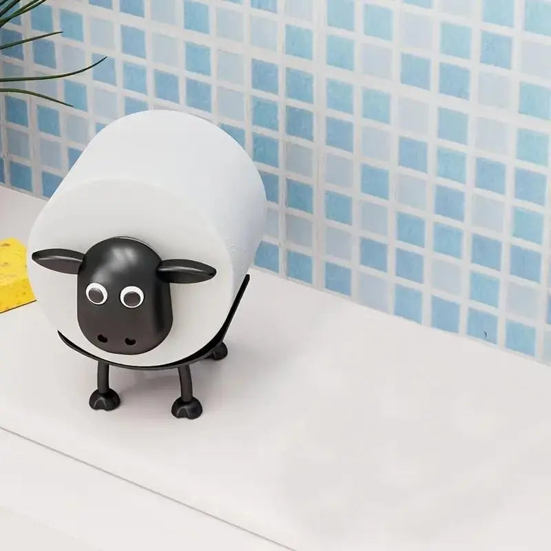 1/3 Counts Sheep Design Towel and Toilet Paper Holders, Creative Home Decor, Small Animal Design Dispenser, Adorable Kitchen Accessory, Bathroom Decorations, Bathroom Accessories