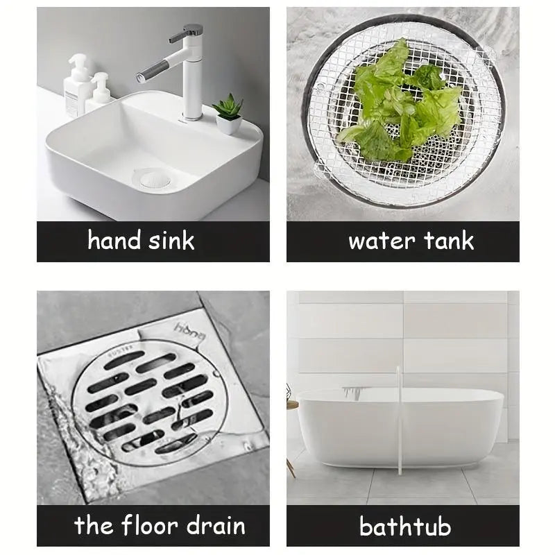 10/20pcs Disposable Shower Drain Hair Catcher Cover Bathroom Sewer Sink Drain Hair Strainer Stopper Bathtubs Mesh Filter Sticker Bathroom Necessities Bathroom Accessory Restroom Accessories