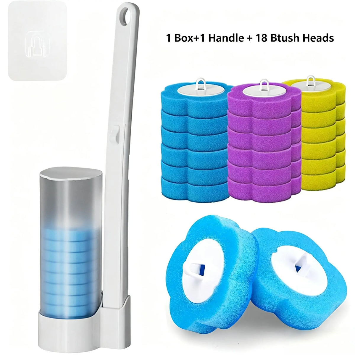 Disposable Toilet Brush, Complete Toilet Bowl Wand & Holder Set, 24PCS Cleaner Refills Included, Wall-Mount Design, Ideal for Household Bathroom Deep Cleaning,sohochic