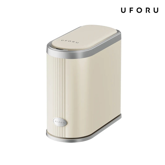 UFORU 12L Smart Trash Can - Automatic Touchless Plastic Bin with Motion Sensor, 1-Touch Open-Close, Touchless Toss, Smallspace Fit for Kitchen/Bath Home Decor & Cleaning Needs
