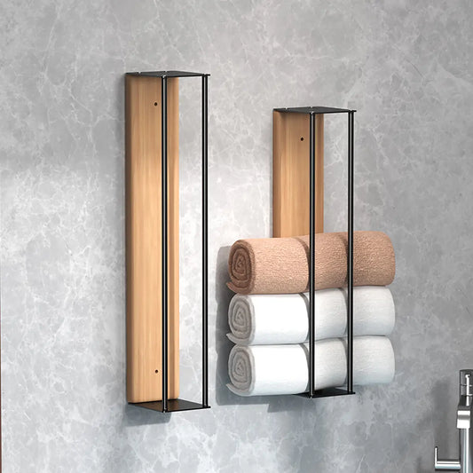 Wall-Mounted Towel Rack for Bathroom Storage, Bathroom Organizer Supplies, Restroom Accessories, Easy to Install No Drill or Drill Installation, Perfect for Organizing Bathroom Accessories