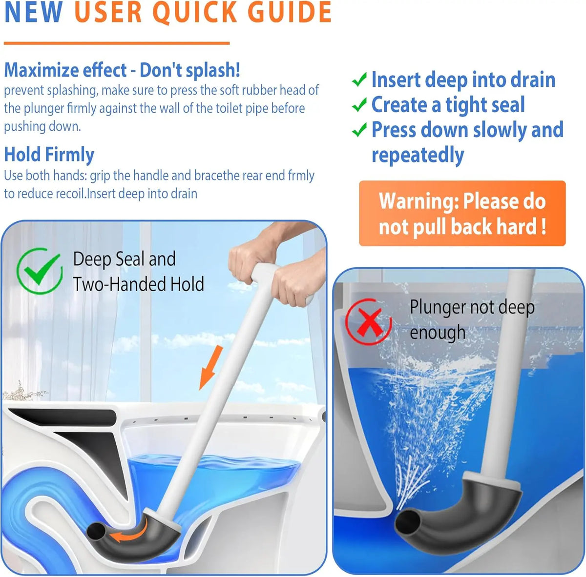 Snofrid Upgraded Toilet Plunger with Hideaway Wall-Mounted Caddy, Dual-Hand Grip, 360° Deep Clean Function, Auto Vent Cap, Compact Durable Build, Built-In Drip Tray, Easy-To-Clean White Bathroom Gadget for Home Upgrade
