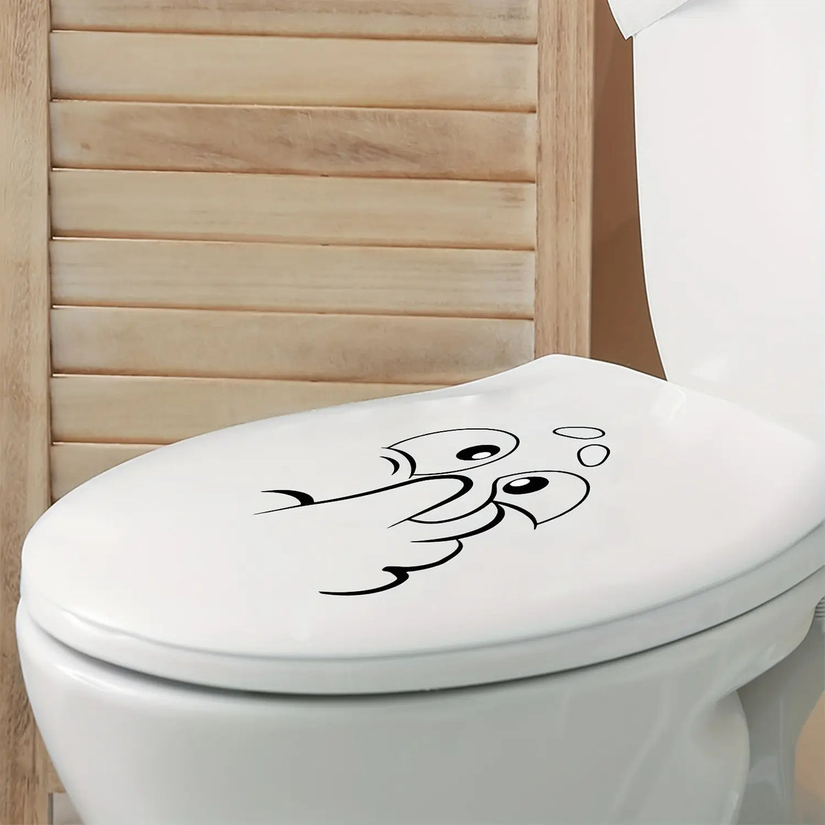 Humorous Expression Toilet Sticker, Bathroom Decorative Water Proof Adhesive Decal, Fun Wall Decoration for Bathrooms & Restrooms, Bathroom Decorations, Bathroom Decoration Supplies