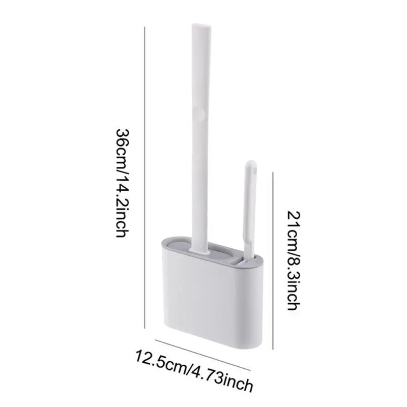 Toilet Bowl Brush  with Holder, 1 Count Wall Mounted Long Handle Toilet Brush, Toilet Cleaning Brush Set, Bathroom Accessories, Home Care Supplies