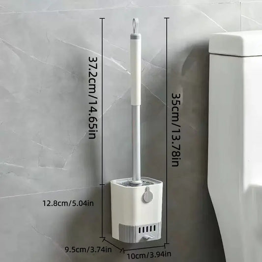 Wall-Mounted Toilet Bowl Brush and Holder Set, with Long Handle, Flexible Design for Easy Cleaning, Includes Holder, Essential for Schools and Bathrooms, Toilet Brushes