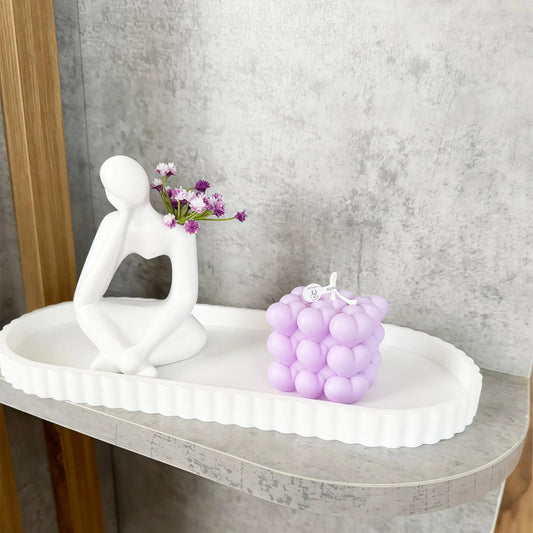 Bathroom Countertop Tray, Silicone Bathroom Countertop Organizer, Kitchen Sink Side Storage Tray, Home Organizer for Bathroom & Kitchen, Bathroom Accessory