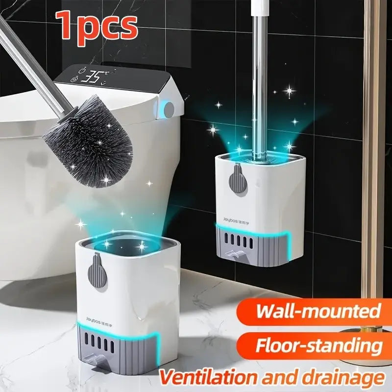 Wall-Mounted Toilet Bowl Brush and Holder Set, with Long Handle, Flexible Design for Easy Cleaning, Includes Holder, Essential for Schools and Bathrooms, Toilet Brushes