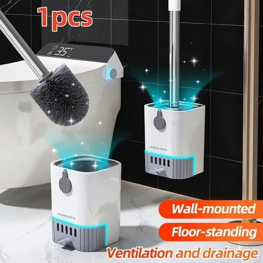 Wall-Mounted Toilet Bowl Brush and Holder Set, with Long Handle, Flexible Design for Easy Cleaning, Includes Holder, Essential for Schools and Bathrooms, Toilet Brushes