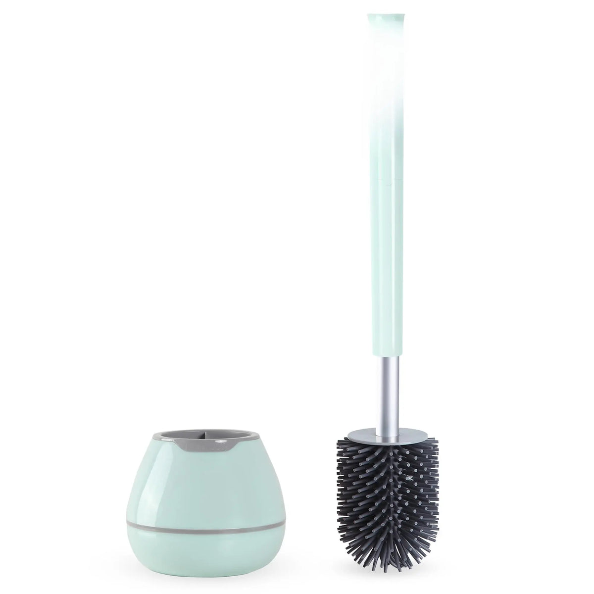 Toilet Brush And Holder Set  Silicone Bowl Cleaner Scrubber With Tweezers For Bathroom Cleaning Rv Accessories House Organization Must-haves - Pink