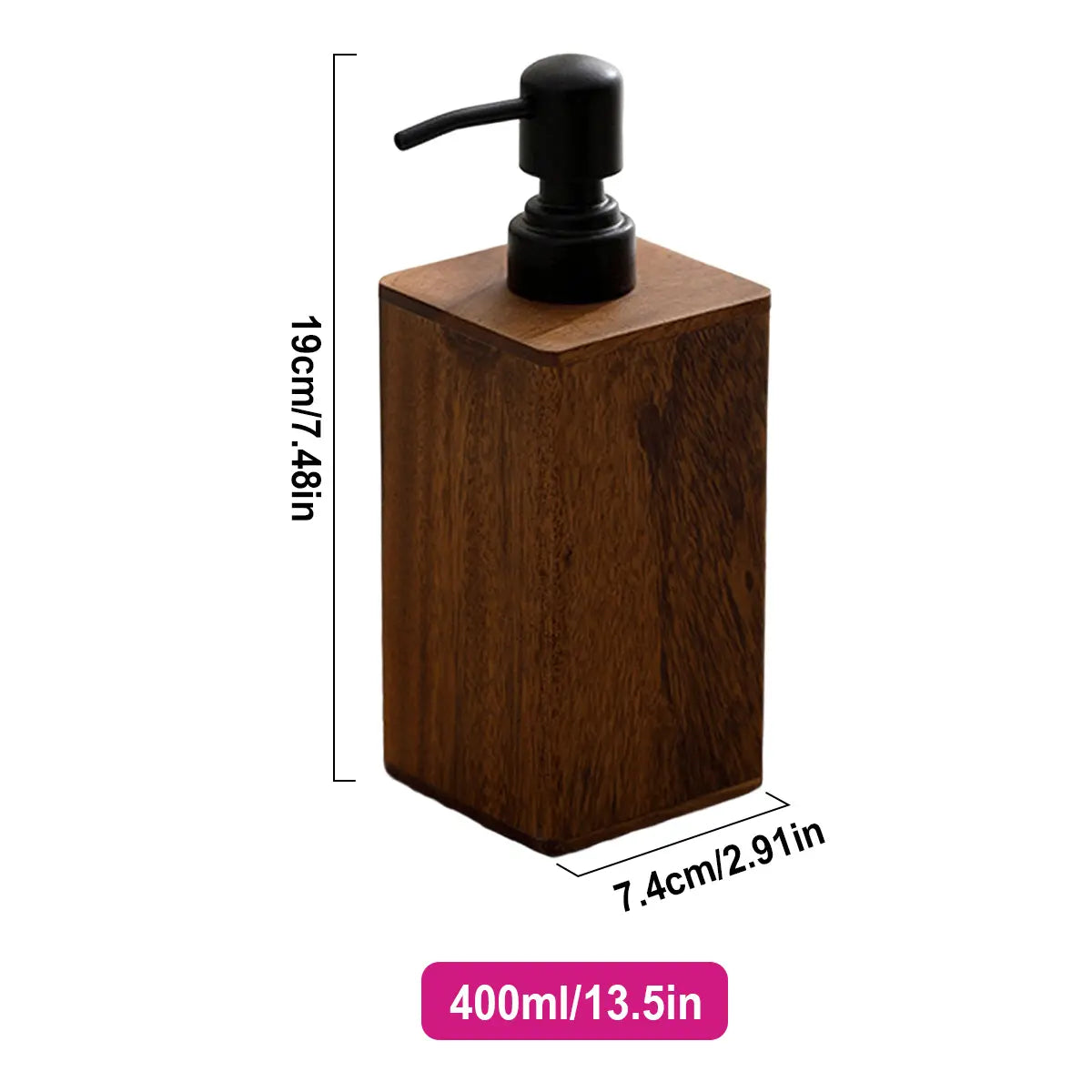 Solid Wood Soap Dispenser with Pump, 7/14oz Walnut Wood Refillable Hand Soap Pump, Lotion Dispenser, Wooden Bathroom & Kitchen Accessories, Bathroom Gadgets, Bathroom Accessory