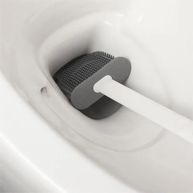 Toilet Bowl Brush  with Holder, 1 Count Wall Mounted Long Handle Toilet Brush, Toilet Cleaning Brush Set, Bathroom Accessories, Home Care Supplies