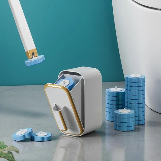 Wall-Mounted Toilet Brush Set with Reusable Holder, Bathroom Cleaning Tool Including 24/48/72 Disposable Replacement Brush Heads