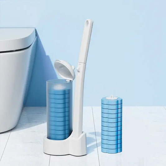 48PCS Disposable Toilet Bowl Brush & Plunger Cleaner Set - Flexible Design, Wall-Mountable Holder, Replacement Heads, Touch-Free Disposal, Instant Cleaning Activation, Anti-Fouling Tool for Home, Business Use