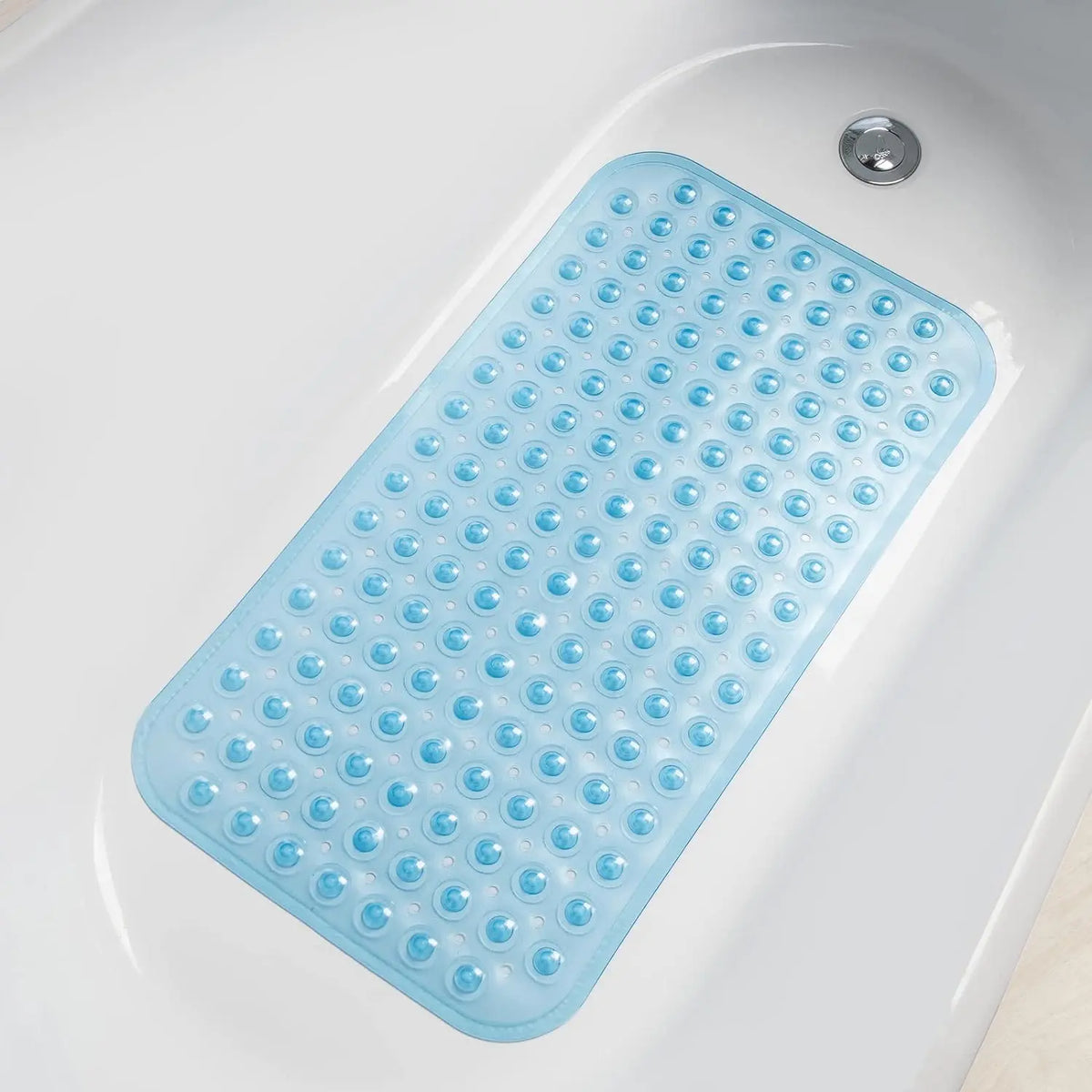 Rectangle Non-slip Bathtub Mat, 1 Count PVC Waterproof Bathroom Mat with Drainage Hole Design, Drain Holes & Suction Cups, Bathroom Essentials Accessories, Home Essential, Shower Bath Tool, Bathroom Necessities