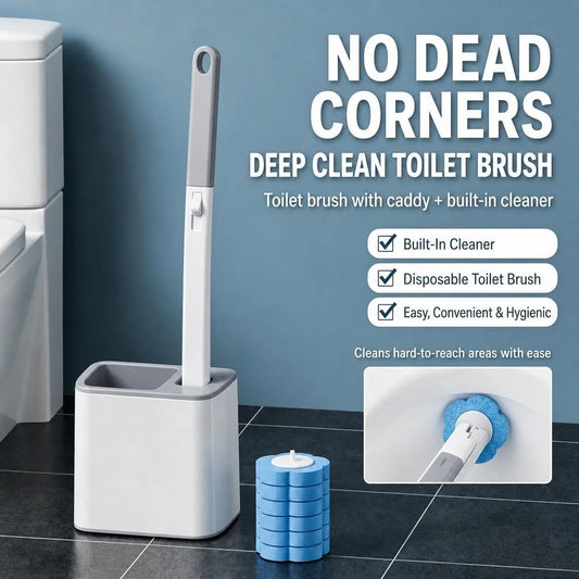 Disposable Toilet Brush, Complete Toilet Bowl Wand & Holder Set, 24PCS Cleaner Refills Included, Wall-Mount Design, Ideal for Household Bathroom Deep Cleaning,sohochic