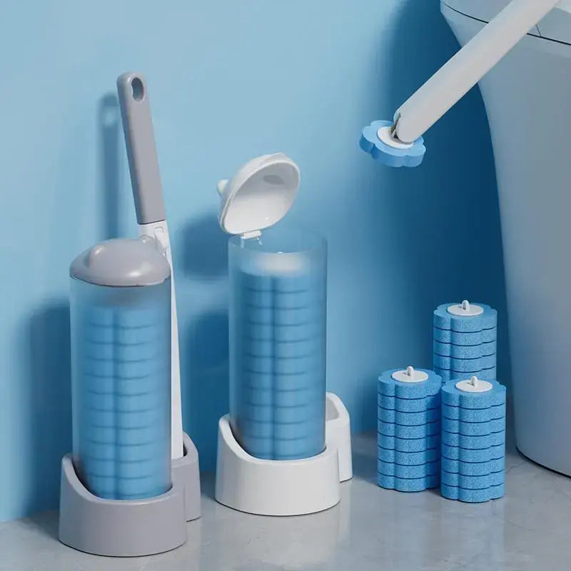 48PCS Disposable Toilet Bowl Brush & Plunger Cleaner Set - Flexible Design, Wall-Mountable Holder, Replacement Heads, Touch-Free Disposal, Instant Cleaning Activation, Anti-Fouling Tool for Home, Business Use
