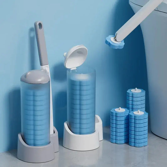 48PCS Disposable Toilet Bowl Brush & Plunger Cleaner Set - Flexible Design, Wall-Mountable Holder, Replacement Heads, Touch-Free Disposal, Instant Cleaning Activation, Anti-Fouling Tool for Home, Business Use