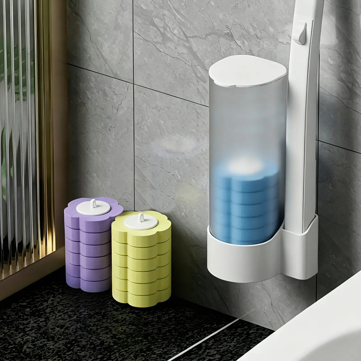DGAPHRO Disposable Toilet Brush, Toilet Bowl Wand Holder Set with 18PCS Cleaner Refills, Bathroom Cleaning System for Sink Bathtub Drain Wash Basin Urinal，Wall-Mount Scrubbing Toilet Brush Bathroom Cleaning Kit,Shopping Deals Today..