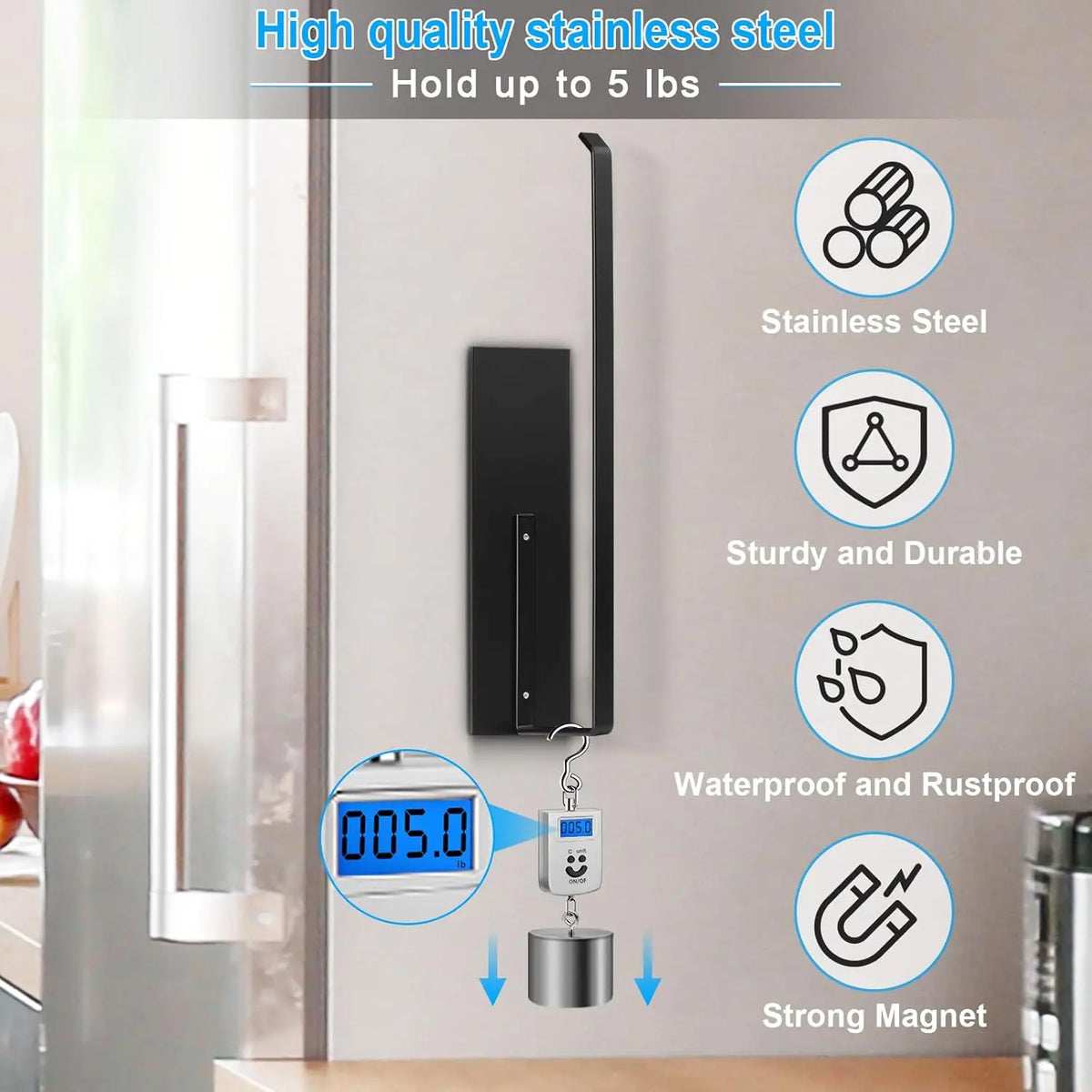 Paper Towel Holder, Magnetic Paper Towel Holder for Fridge, Toilet Paper Roll Holder Magnet Towel Rack Wall Mount Fridge Organizer for Paper Towels Rolls Bathroom Pantry RV Kitchen Storage