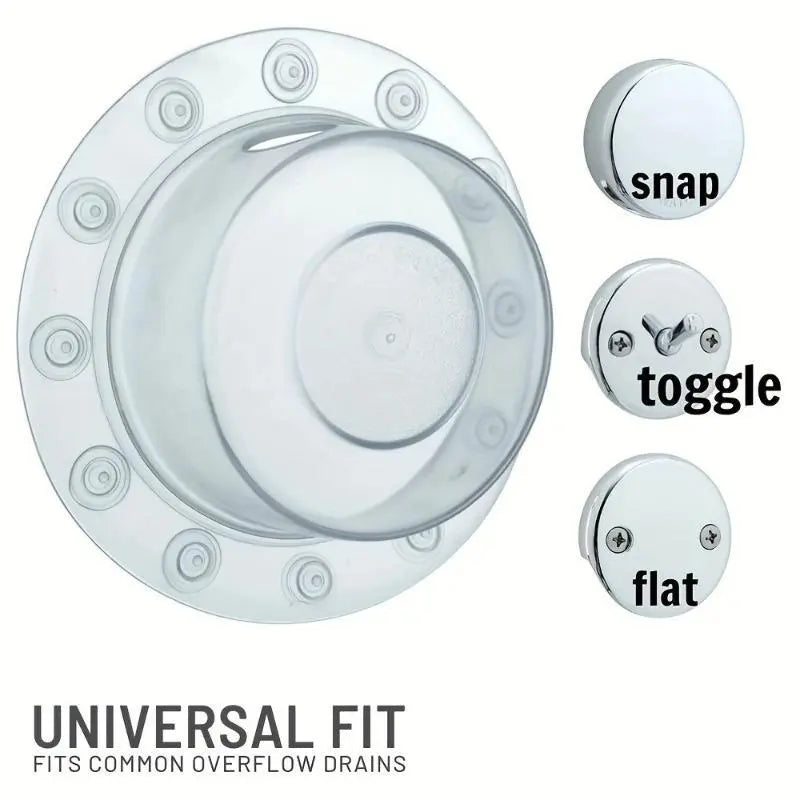 1pc Clear Bottomless Bath Overflow Drain Cover For Tub, Water Stopper Plug, Bath Essentials For Women, Spa & Bath Accessories, Bathroom Essentials Accessories, Bathroom Gadgets, Bathtub Overflow Drain Cover