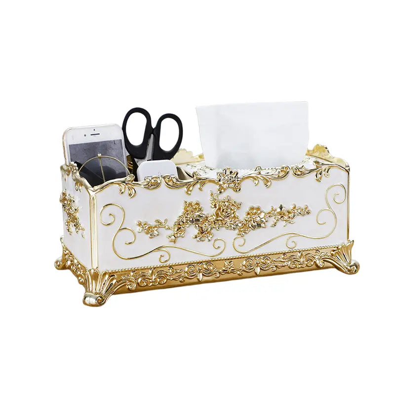 Jecoupoon Premium Plastic Decorative Tissue Box Cover - Classic American Luxury Dispenser for Home, Restaurant Coffee Tables
