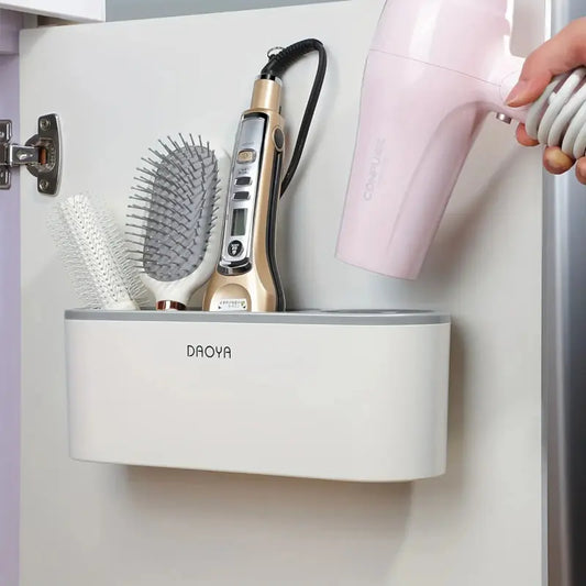 1Pcs Hair Dryer Holder - Bathroom Hair Tool Organizer, Bathroom Organizing Accessories, Hair Dryer Holder Inside Cabinet Door, Storage Rack For Curling Iron, Straightener & Styling Tools, Bathroom Gadgets