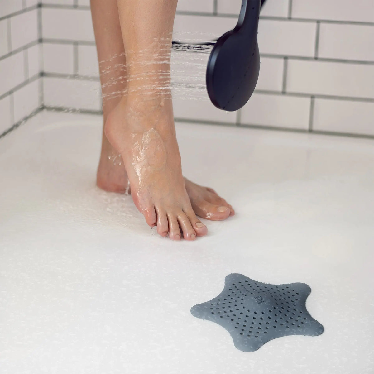Umbra Starfish Hair Catcher & Drain Protector with Suction Cover Set Shower Silicone Bathtub Bathroom Accessory Flexible Water-Resistant Easy Install