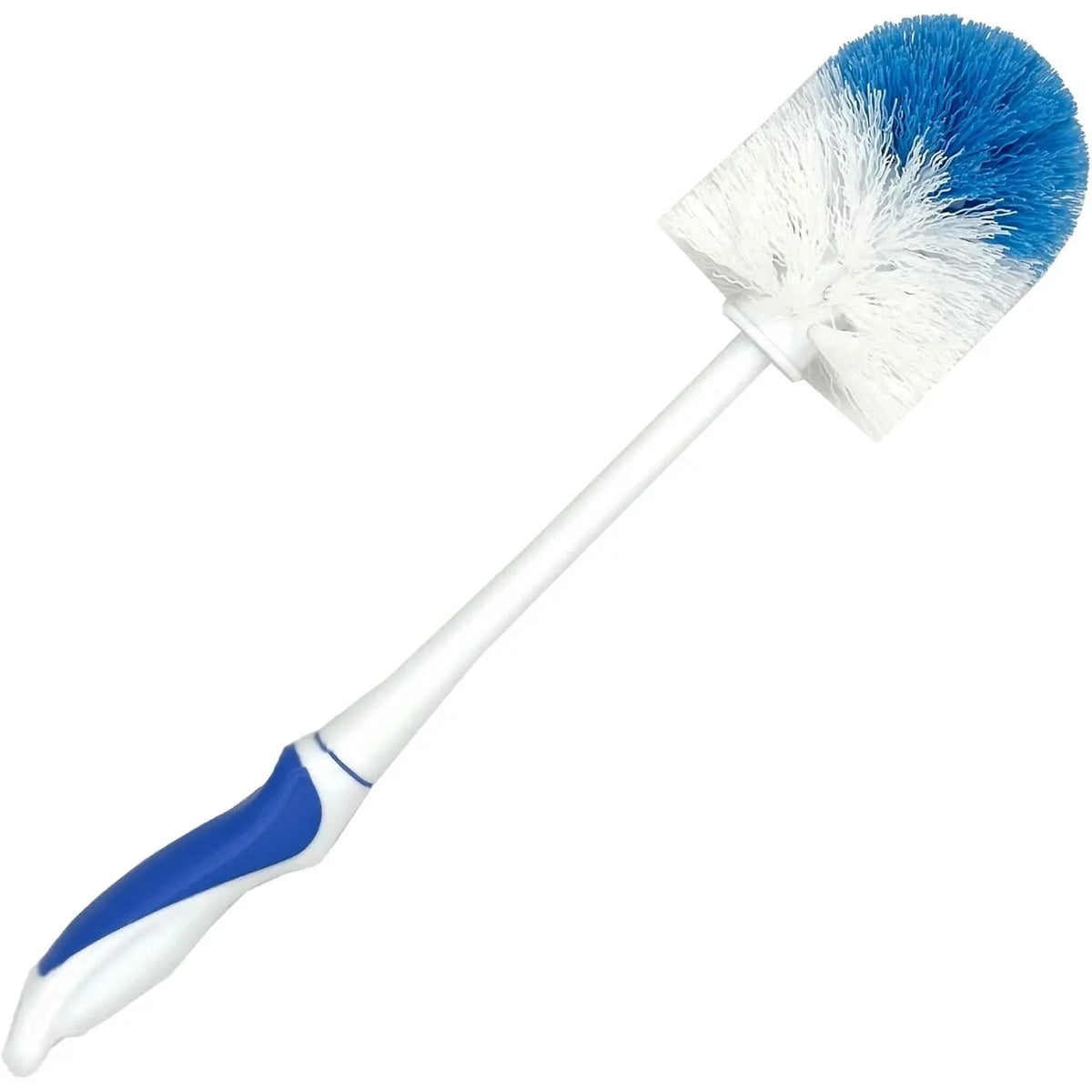 Synthetic Round Plastic Toilet Brush with Handle - 15in Length, 3in Width, Durable, Rust-Resistant, Reduces Discomfort, Supports Thorough Bathroom Cleaning, Reaches Hard Areas (Ideal for Bathroom Owners, No Flimsy Build Issues) by Sohochic