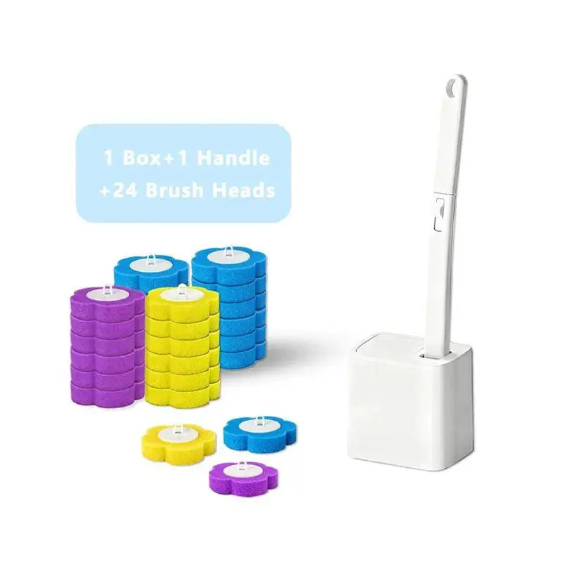 Disposable Toilet Brush and Holder Set,Extended Handle with 48 Cleaner Refills Toilet Brush for Toilet Bowl Cleaners,Bathroom Cleaning, Bathtub - Blue (Ocean Fresh Scent)