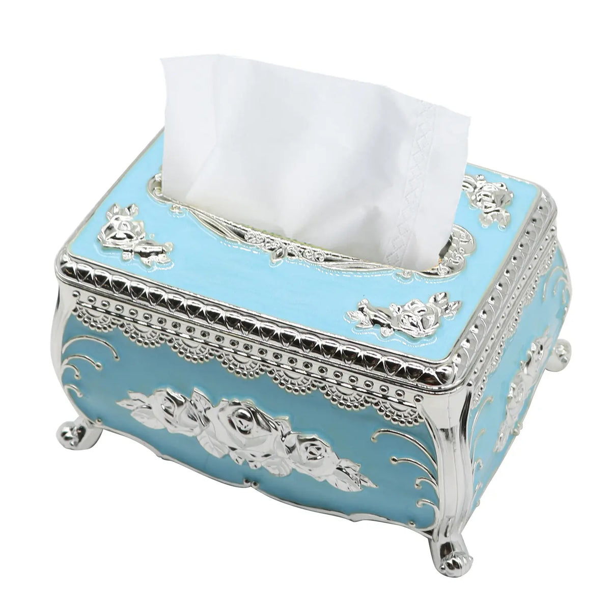 Jecoupoon Premium Plastic Decorative Tissue Box Cover - Classic American Luxury Dispenser for Home, Restaurant Coffee Tables