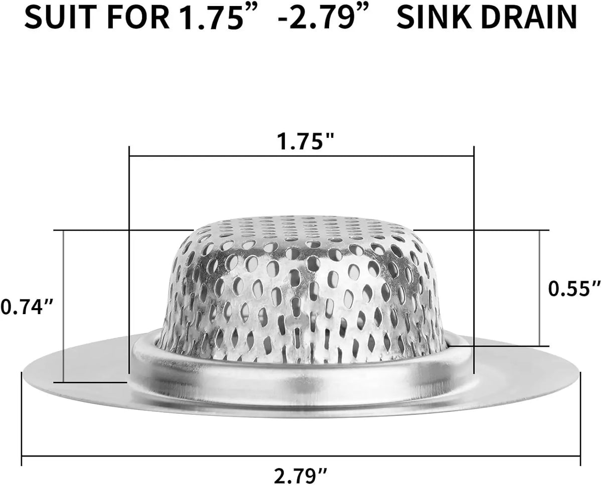 2PCS Bathtub Drain Strainer - 2.79 Inch Bathtub Floor Shower Hair Drain Catcher Cover, Stainless Steel Bathroom Sink Strainer Filter Basket