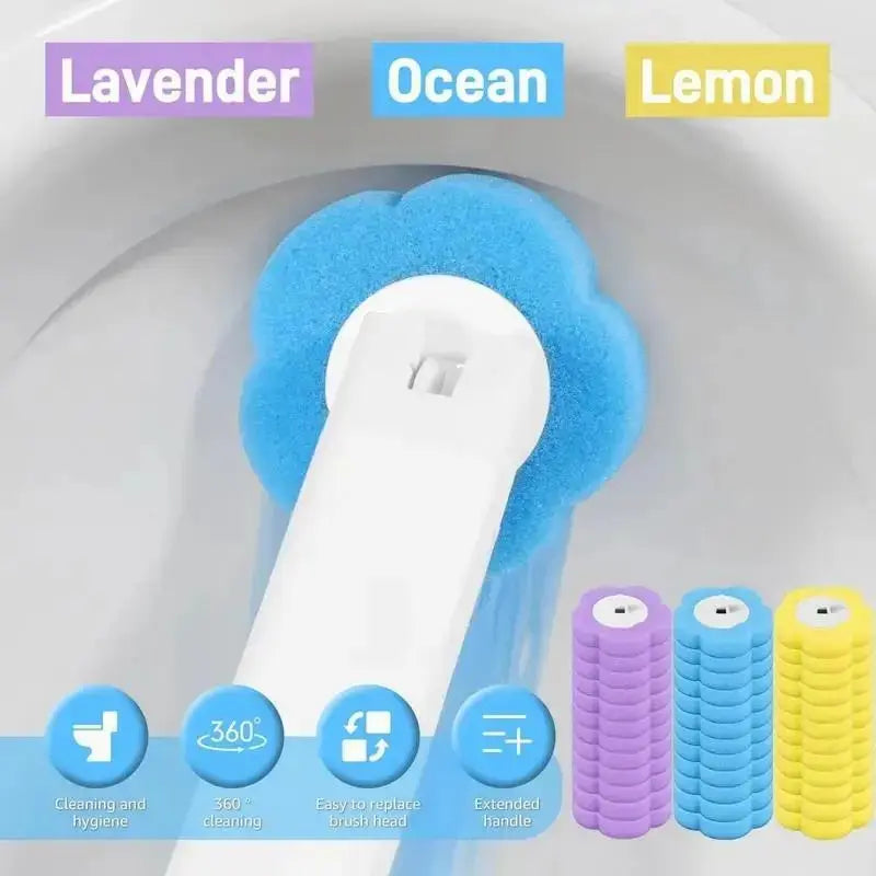 36-Pack Disposable Toilet Brush Replacement Heads, Bulk Multicolor Sponge Refills for Household Toilet Cleaning System, Home Supplies for Daily Bathroom Maintenance