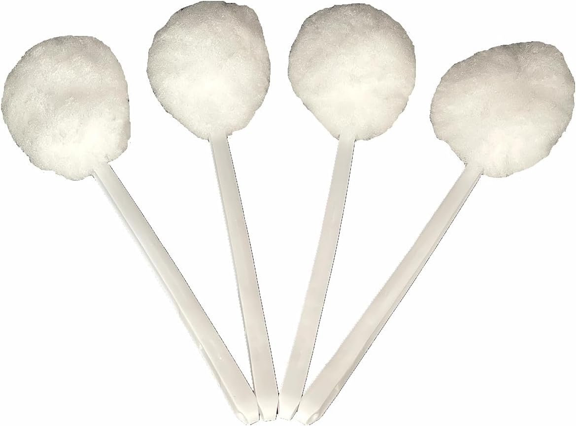Bowl Brush Toilet Cleaning Brush Set Soft Polyester Head 15x5 inches White (4PacK)