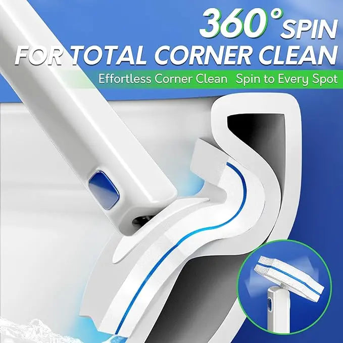 Disposable Toilet Cleaning System – Brush with Holder & 12 Refill Heads for Easy Bathroom Maintenance