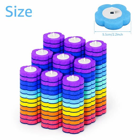 Disposable Toilet Brush Refills, 28-Pack Colorful Replacement Heads, Household Home Care Cleaners Great for Toilet Scrubbing