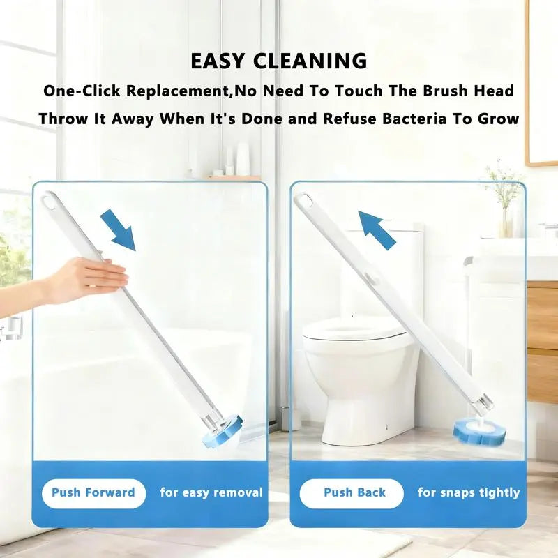 Disposable Toilet Scrubber Refill Heads (32pcs) - Single-Use Pads for Bathroom Deep Clean, Daily Home Care Supplies for Busy Households (Hands Stay Clean)