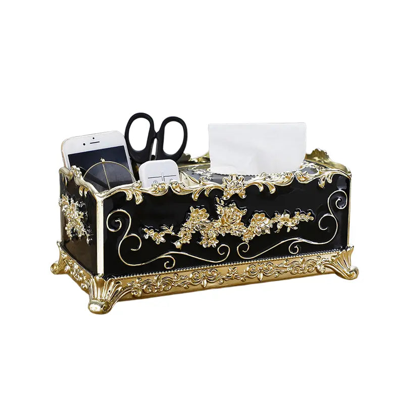 Jecoupoon Premium Plastic Decorative Tissue Box Cover - Classic American Luxury Dispenser for Home, Restaurant Coffee Tables