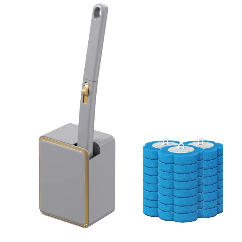 Wall Mounted Toilet Brush Set, 1 Set Toilet Bowl Brush and Holder with 24/48/72pcs Disposable Replacement Brush Head, Toilet Scrubber Brush, Bathroom Cleaning Tool, House Cleaning Tools, Toilet Cleaning System, Toilet Brush Kit